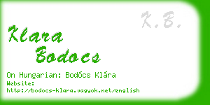 klara bodocs business card
